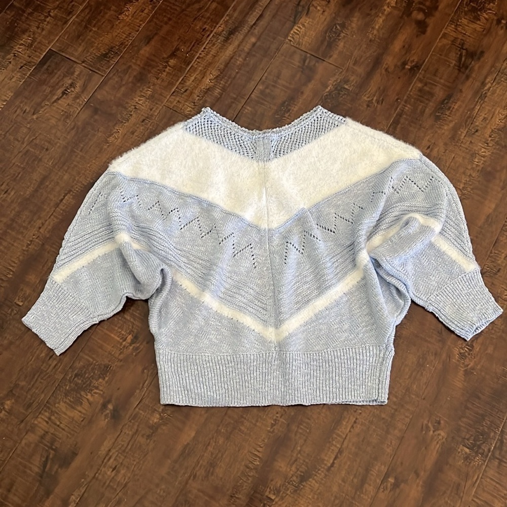 Floryday Crocheted Faux Fur Dolman Sweater